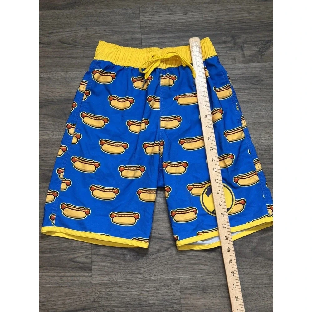 Baseballism Swim Trunks XS Blue Hot Dog Baseball Board Shorts 6